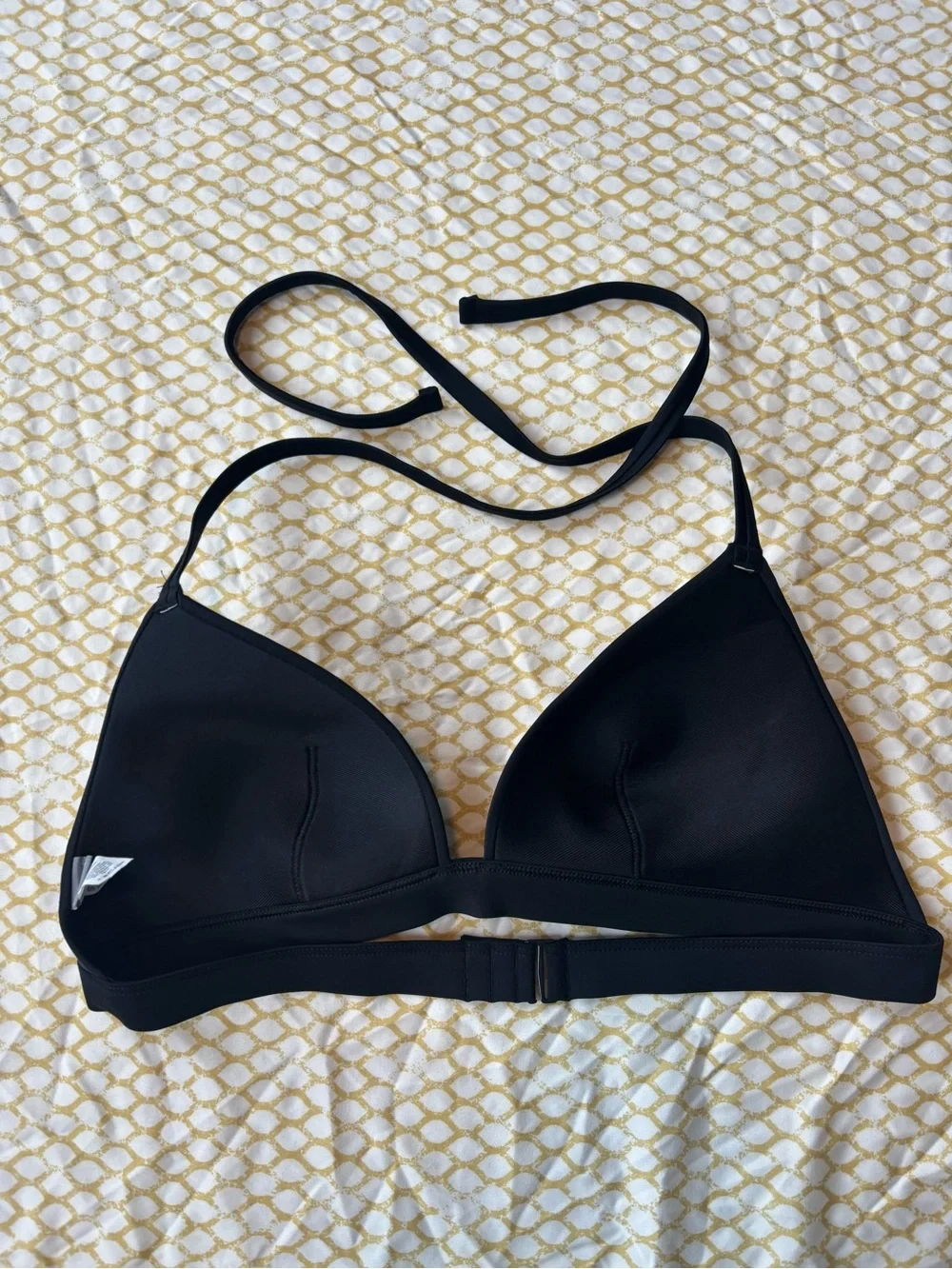 Women's Black Triangle Halter Swim Top